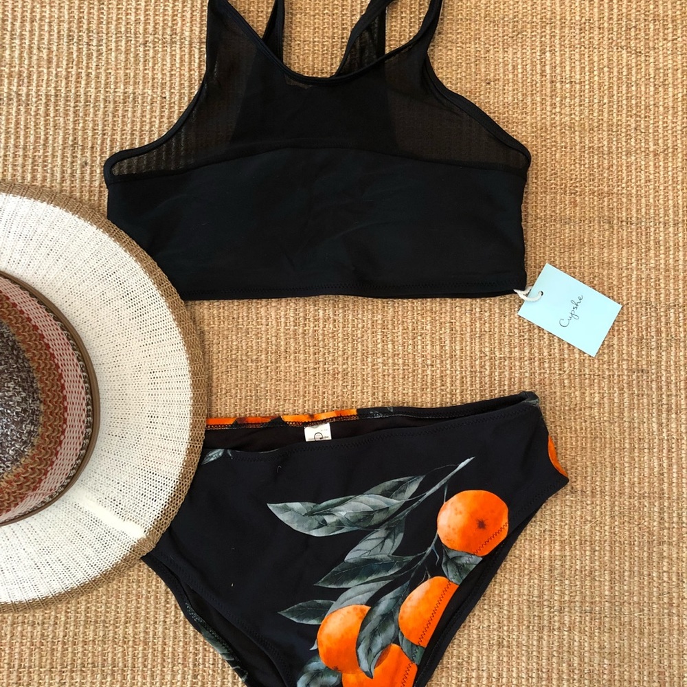 Cupshe black and orange bikini
